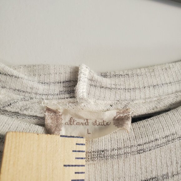 Altar'd State Striped T-shirt Large Cream Tasseled Boho Chic Casual - Picture 5 of 9